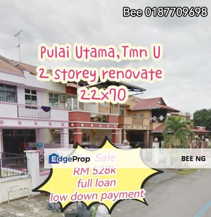 Taman Pulai Utama Taman Universiti UTM 2 storey 22x70 full renovate FULL LOAN LOW DOWN PAYMENT  , Johor, Skudai