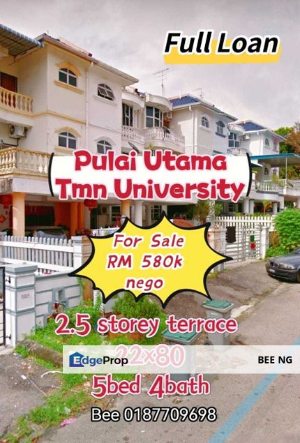 Taman Pulai Utama UTM Skudai 2.5 Storey 5bed 22x80 Full Loan , Johor, Skudai