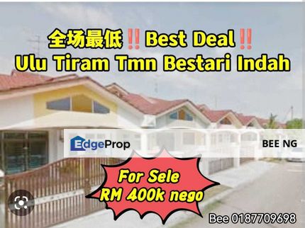 Taman Bestari Indah Ulu Tiram Single Storey 20x70 low down payment , Johor, Ulu Tiram