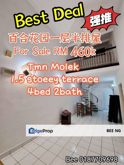 Taman Molek 1.5 Storey Terrace 20x65 4bed Best Deal , Johor, Johor Bahru