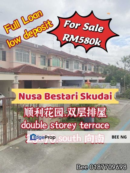 Taman Nusa Bestari 2 Skudai Double Storey 20x70 full loan cash out best deal, Johor, Skudai