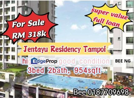 Jentayu Residency @ Tampoi 3 bed lower market price Full Loan , Johor, Tampoi