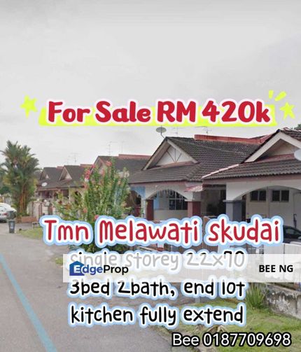 Taman Melawati Skudai Single storey 22x70 good condition , Johor, Skudai