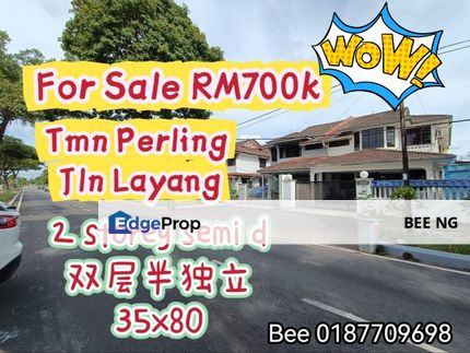 Taman Perling @ Jalan Layang 2 Storey Semi D Lowest Price Full Loan , Johor, Johor Bahru