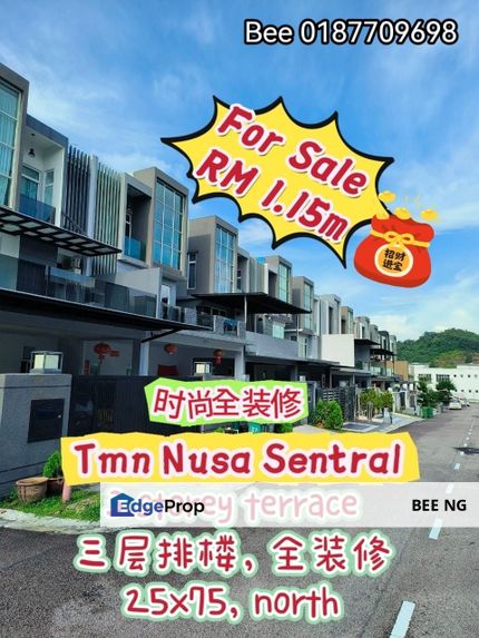 Taman Nusa Sentral 3 Storey Terrace 25x75 Fashion Renovated Super Value  , Johor, Nusajaya