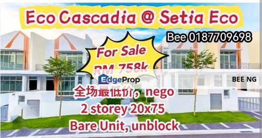 Setia Eco Cascadia Terbau Mount Austin 2 Storey Mercury 20x75 Bare Unit Unblock  , Johor, Johor Bahru