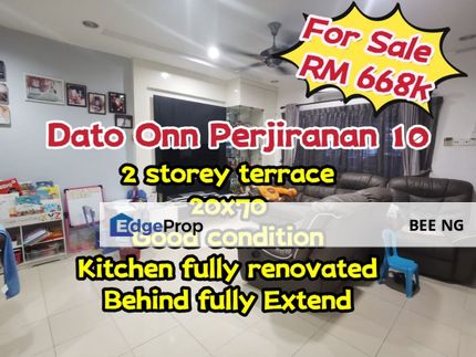 Bandar Dato Onn Jalan Perjiranan 10 Double Storey 20x70 Good Condition Renovated , Johor, Johor Bahru