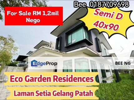 Eco Garden Residences Laman Setia Gelang Patah 2 Storey Semi D 40x90 Super Value Sale At Loss , Johor, Gelang Patah