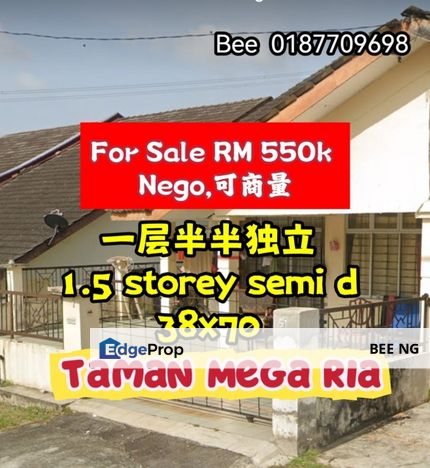 Taman Megah Ria Jalan Api Api Masai 1.5 storey Semi D Lowest , Johor, Masai