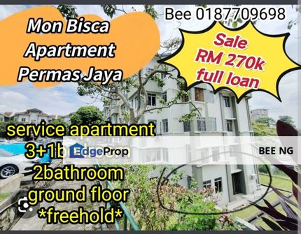 Mon Bisca Apartment Permas Jaya Freehold Ground Floor Full Loan , Johor, Permas Jaya/Senibong