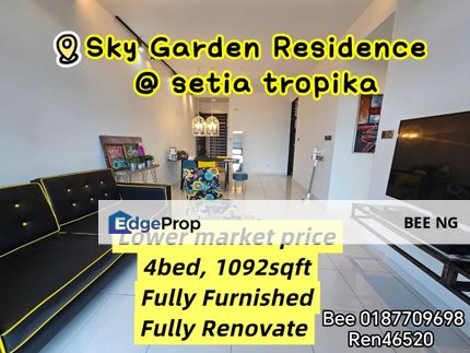 Sky Gardens Residence setia tropika 3+1bed lower market price full loan , Johor, Setia Tropika