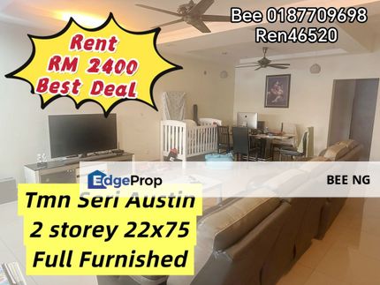 Taman Seri Austin 2 storey terrace fully furnished good condition , Johor, Johor Bahru