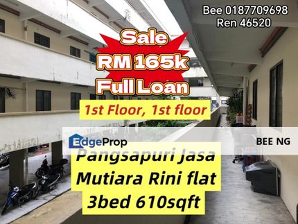 Pangsapuri Jasa Mutiara Rini 1st Floor 1st Floor full loan for sale , Johor, Johor Bahru