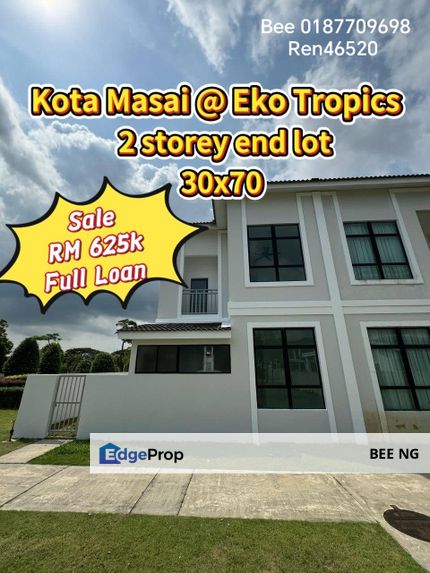 Eco Tropics @ Harrison Kota Masai 2 storey end lot 30x70 , Johor, Masai