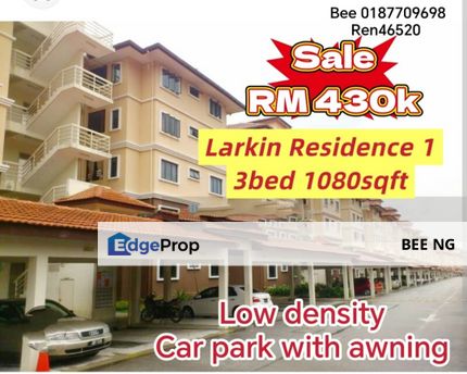 Larkin Reaidence 1 @ CIQ  3bed apartment Renovated low density & car park with awning - for sale  , Johor, Johor Bahru