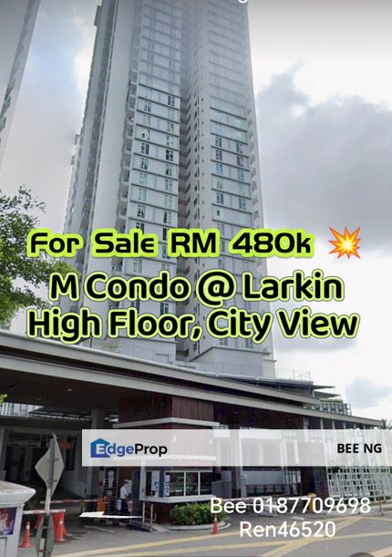 M Condo @ Larkin CIQ high floor 3bed fully furnished Super Value for sale , Johor, Johor Bahru