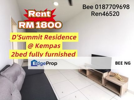 D'Summit Residence 2 bed fully furnished for rent , Johor, Johor Bahru