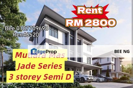 Mutiara Mas Jade series 3 storey Semi D , Johor, Skudai