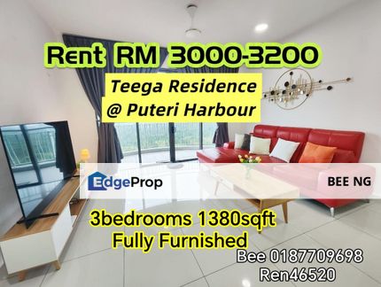 Teega Residence @ Puteri Harbour 3bed fully furnished for rent, Johor, Kota Iskandar