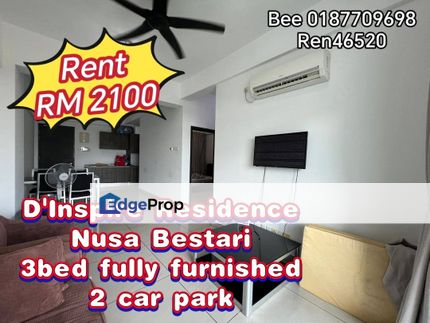 D'Inspire Residence Nusa Bestari 3bed fully furnished for rent , Johor, Skudai