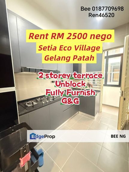 Setia Eco Village Gelang Patah 2 storey terrace Fully Furnish Unblock for rent, Johor, Gelang Patah