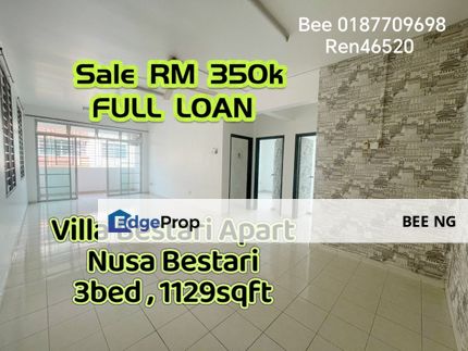 Villa Bestari Apart Nusa Bestari 3bed full loan for sale , Johor, Skudai