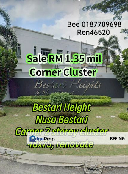 Bestari Height @ Nusa Bestari Corner Renovate 2 storey cluster for sale , Johor, Johor Bahru
