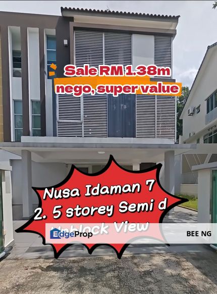 Nusa Idaman 7 Nusajaya 2.5 storey Semi D super value , Johor, Nusajaya
