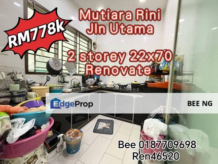 Mutiara Rini Jln Utama 2 storey 22x70 renovate for sale , Johor, Skudai