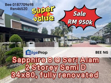 Sapphire 8 @ Seri Alam 2 storey Semi D Renovated Super Value , Johor, Masai