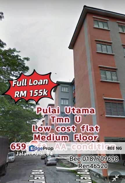 Taman Pulai Utama skudai @ flat full loan for sale, Johor, Skudai