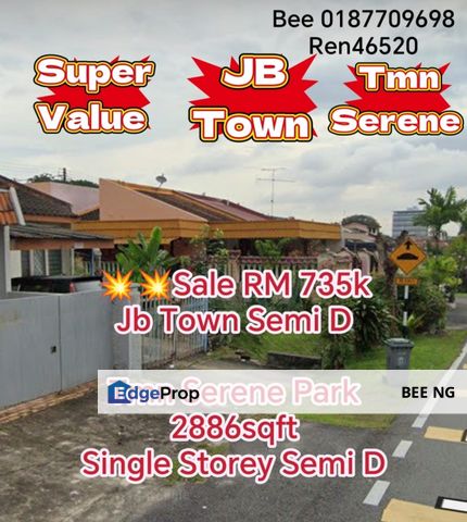 Taman Serene Park, Pelangi JB Town Single Storey Semi D for sale , Johor, Johor Bahru