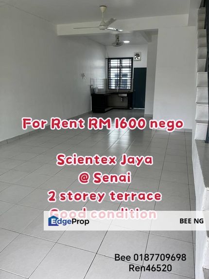 Senai Scientex Jaya 2 storey terrace good condition for rent, Johor, Senai
