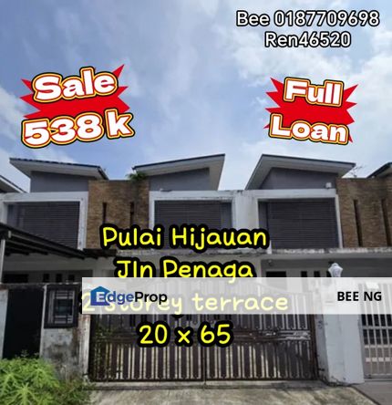 Pulai Hijauan Jalan Penaga 2 storey terrace full loan for sale , Johor, Kangkar Pulai