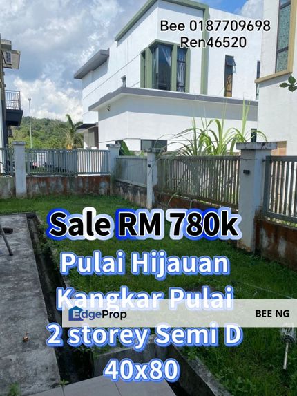 Pulai Hijauan Kangkar Pulai 2 Storey Semi D 40x80 Full Loan For sale  , Johor, Kangkar Pulai