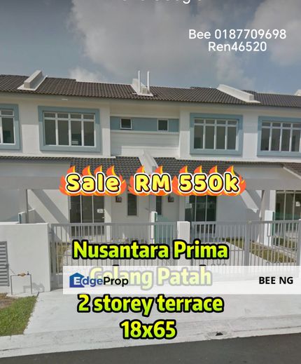 Nusantara Prima Gelang Patah 2 storey terrace for sale Full Loan , Johor, Nusajaya