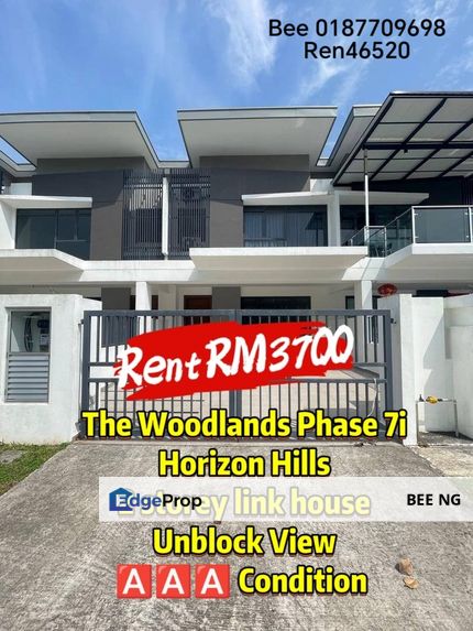 The Woodlands Phase 7i horizon hill 2 storey super link 🅰️🅰️Condition for Rent , Johor, Gelang Patah