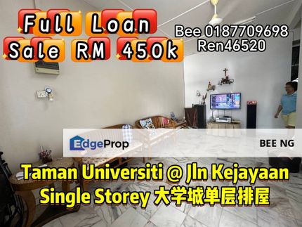 Taman Universiti Jalan Kejayaan Single Storey ✅ Full Loan For Sale, Johor, Skudai