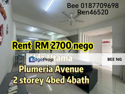 Bandar Uda Utama 2 storey terrace 4bed 4bath AAA condition for rent, Johor, Skudai