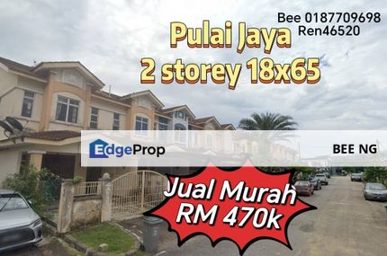 Pulai Jaya 2 storey terrace 18x65 Full Loan Jual Murah , Johor, Kangkar Pulai