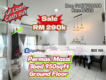 Impian Senibong Permas Jaya Masai 3bed Ground Floor full loan cash out , Johor, Permas Jaya/Senibong