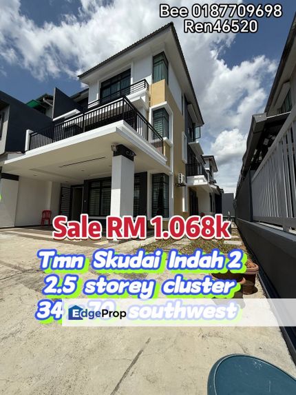 Skudai Indah 2 2.5 storey cluster ✅full loan ✅for sale , Johor, Skudai