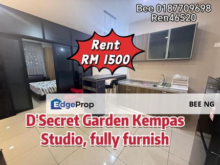 D'Secret Garden Kempas Studio fully furnished for Rent , Johor, Johor Bahru