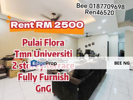 Taman Pulai Flora Taman Universiti UTM 2 storey terrace Gng Partial Furnish for Rent , Johor, Skudai