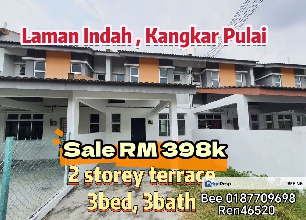 Laman Indah nearby kangkar Pulai 2 storey terrace Medium Cost for sale , Johor, Skudai