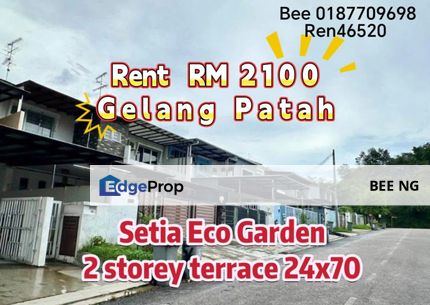 Setia Eco Garden @ Gelang Patah 2 storey terrace 24x70 for rent, Johor, Gelang Patah