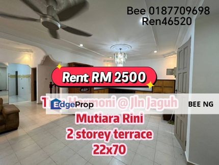 Taman Harmoni / Mutiara Rini 2 storey terrace good condition for Rent , Johor, Skudai
