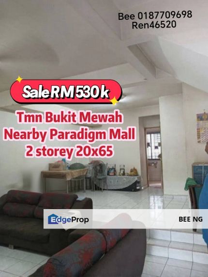 Taman Bukit Mewah Skudai 2 storey terrace 20x65 for sale Full Loan , Johor, Tampoi