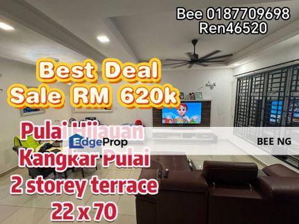 Taman Pulai Hijauan 2 storey terrace 22x70 full loan below market price for sale , Johor, Kangkar Pulai