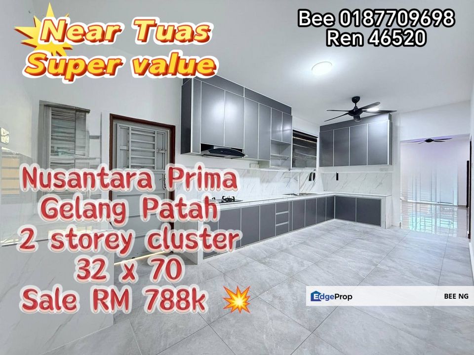 Taman Nusantara Prima @ Gelang Patah 2 storey cluster super value tiptop condition for sale , Johor, Gelang Patah